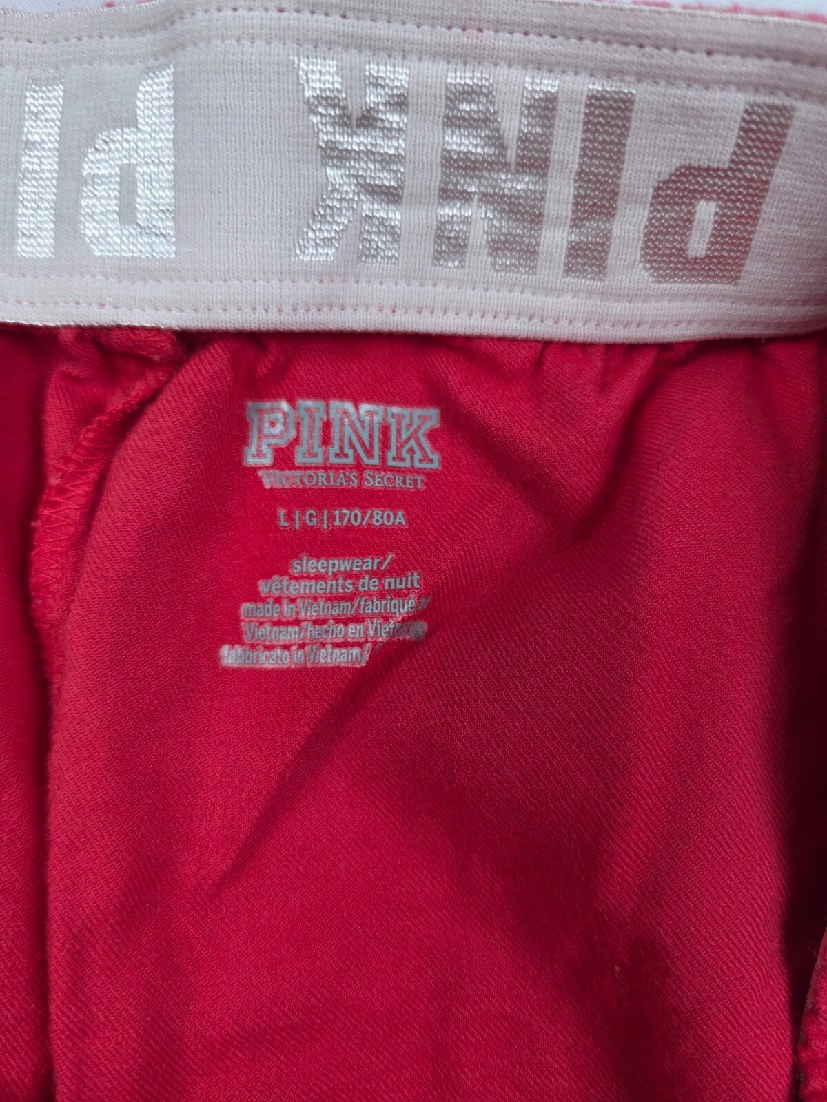 Victorias Secret PINK Red Selfie Large Sleep Shorts Boxers Pajama Bottoms