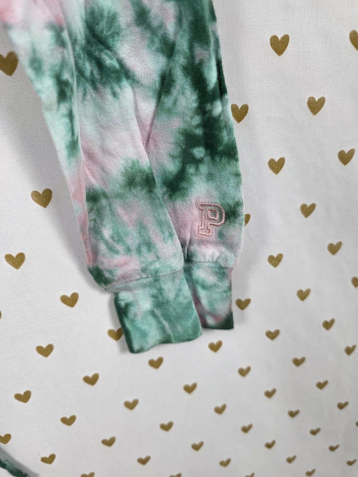 Victorias Secret PINK Tye Dye CInched Long Sleeve Tee shirt Oversized XS