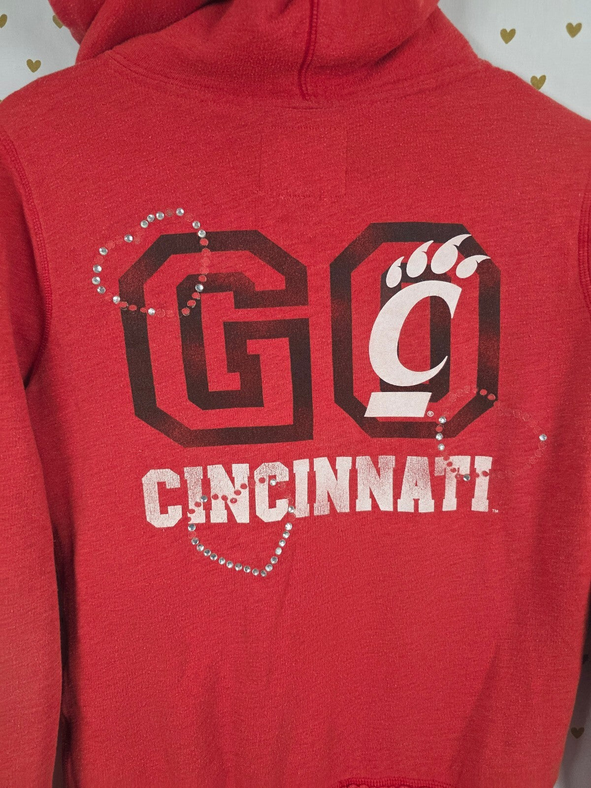 VS PINK Cincinnati Bearcats Hoodie Small Jones Mitchell Rhinestone BLING Red
