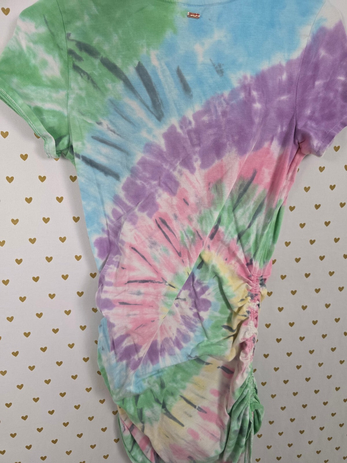 Victorias Secret PINK Tye Dye Cinched Side adustible Tee shirt Dress SMALL