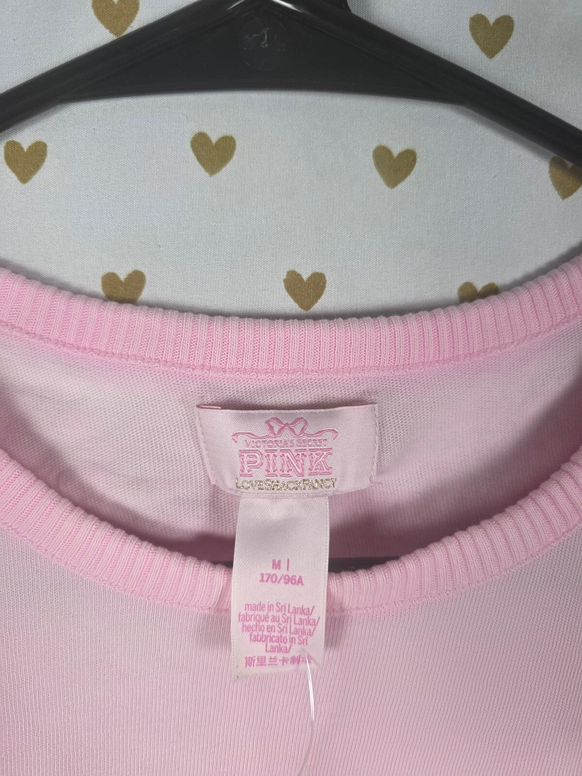 Victorias Secret PINK LOVESHACKFANCY NEW NWT Bling Dog Baby TEe Shirt Medium