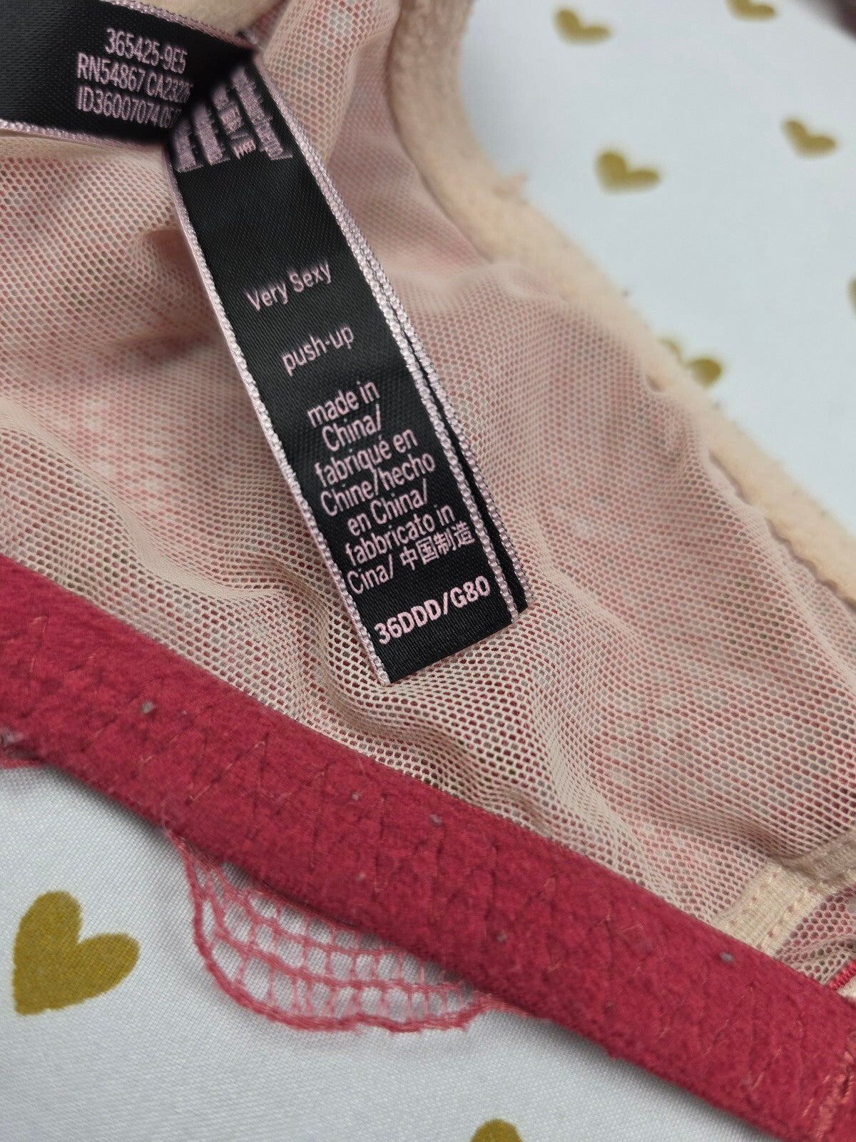Victorias Secret Racerback Front Close Lace Accent Push Up Bra 36DDD