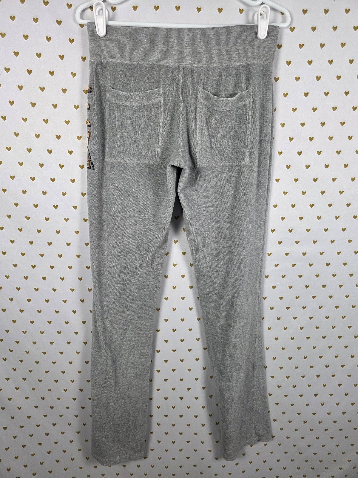 Victorias Secret Pink Fur Lined Bling Vintage Velour SET Hoodie Sweats XS S Grey