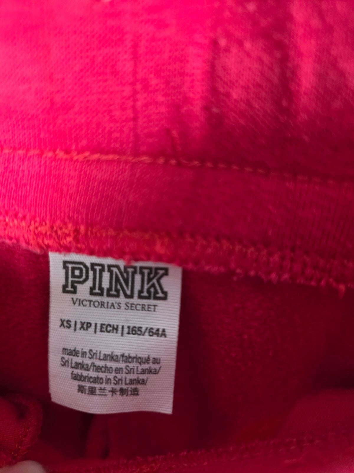 Victorias Secret Pink BLING DOG Mermaid Sequin SET Hoodie Sweats Red XS