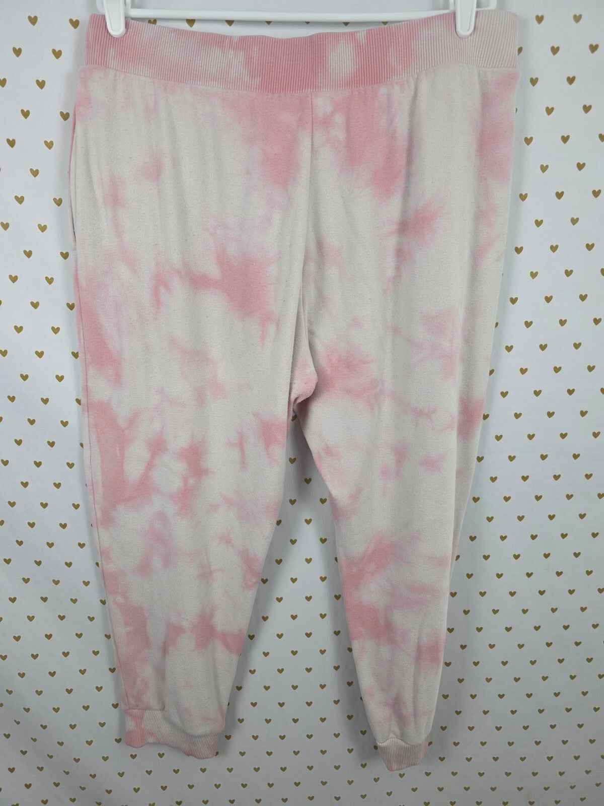 Victorias Secret Tye Dye Super Soft Pink Sweater Sweats Outfit Set XL