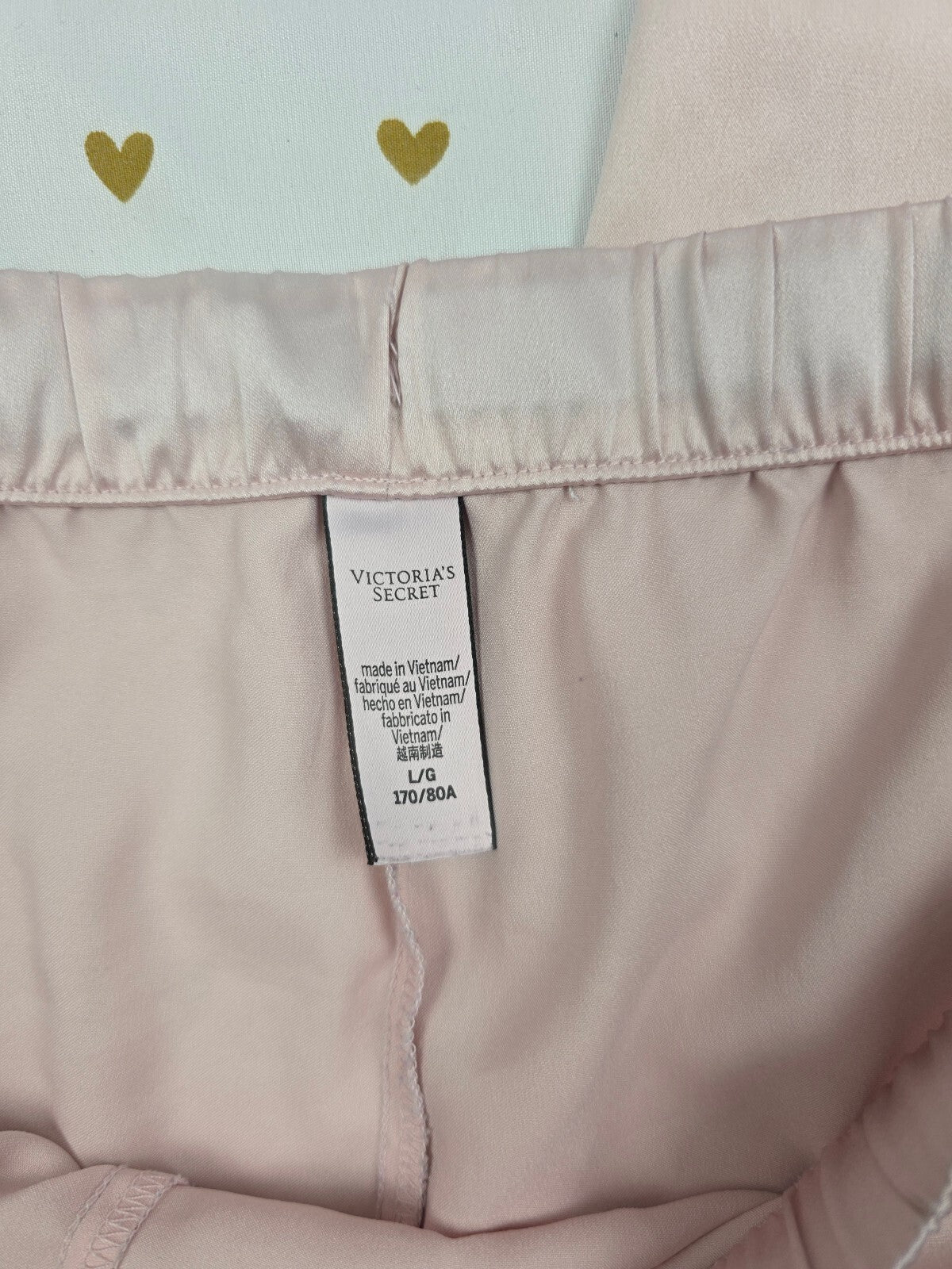 Victorias Secret Blush Satin Silky Sleep Pants Pajama PJ Bottoms LARGE