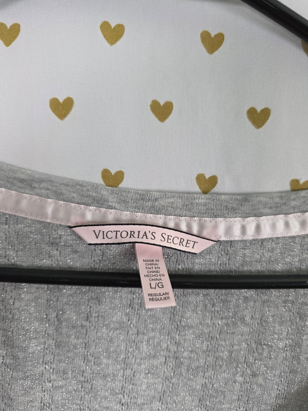 Victorias Secret Shimmer Grey Long sleeve Knit Henley Shirt Large