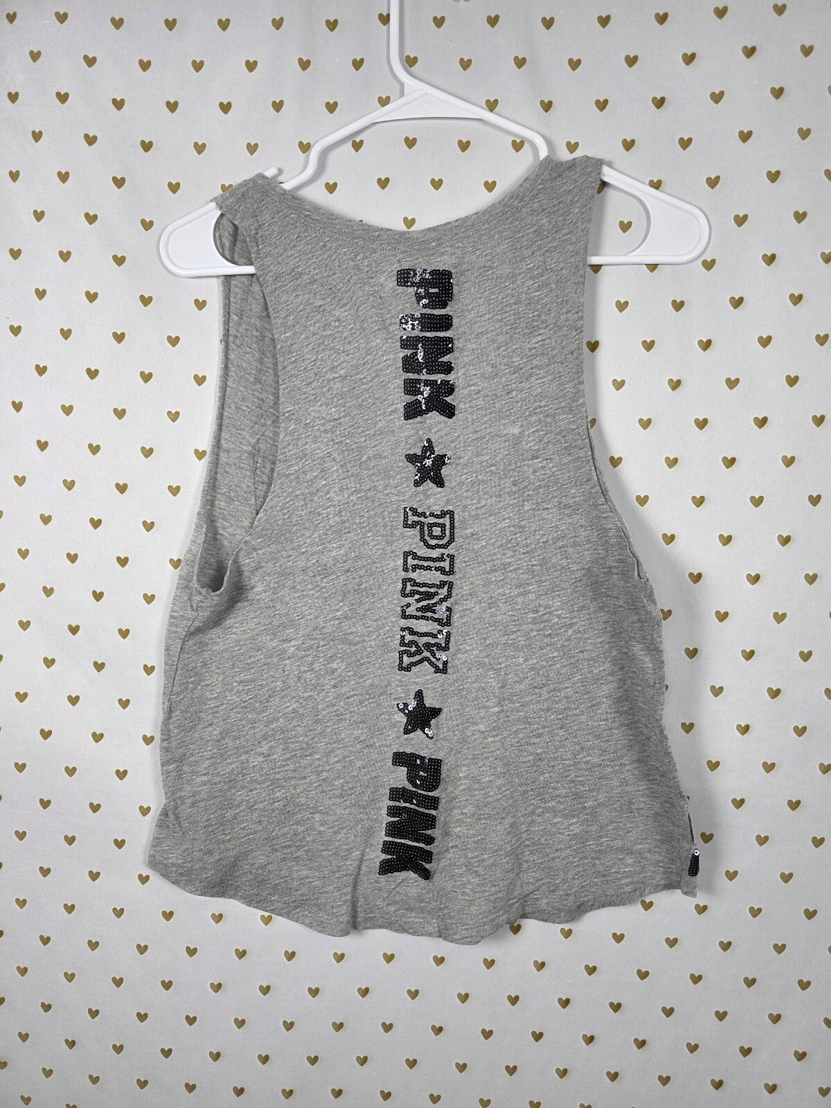 Victorias Secret PINK BLING Sequin USA America Sequined Tank Top XS