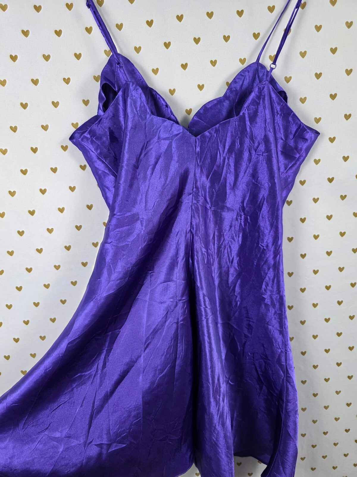 Vintage Victoria's Secret Gold Label Purple Babydoll Nightgown Slip M Buttons