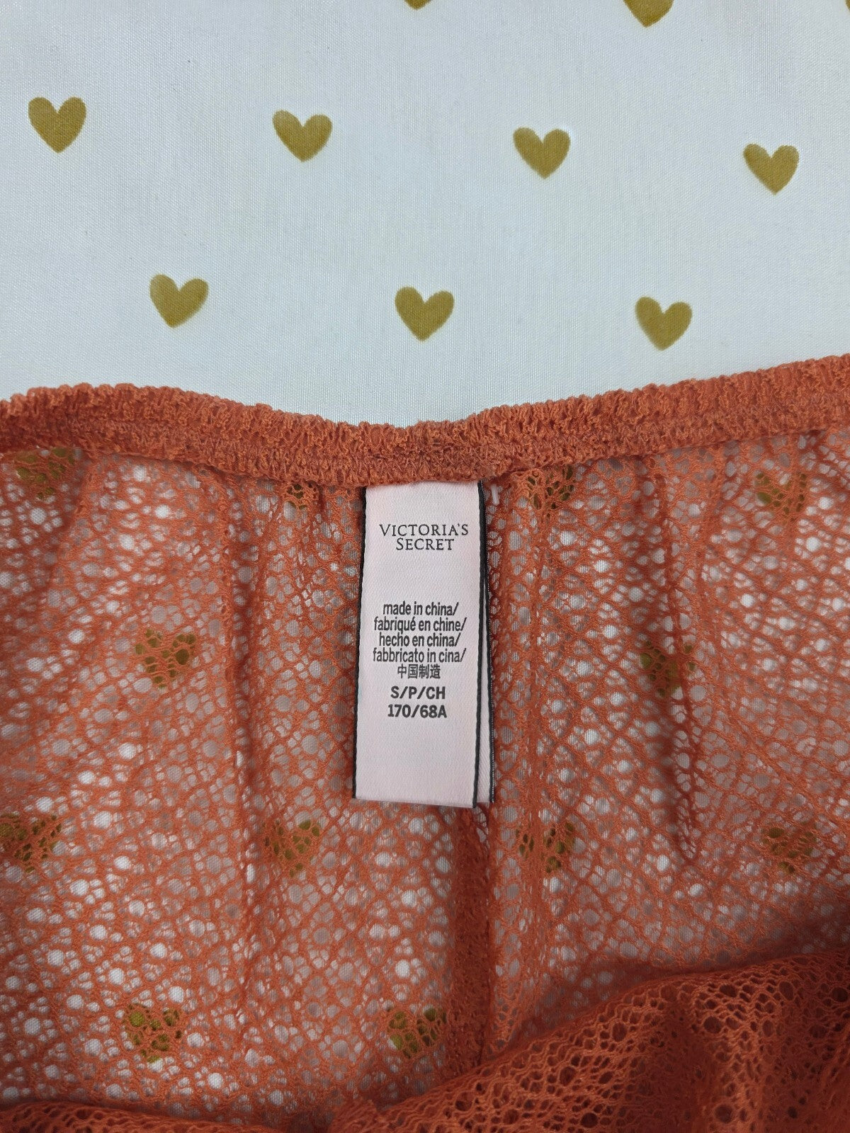 Victorias Secret Lace Flutter Orange Small Sleep Shorts Boxers Pajama Bottoms