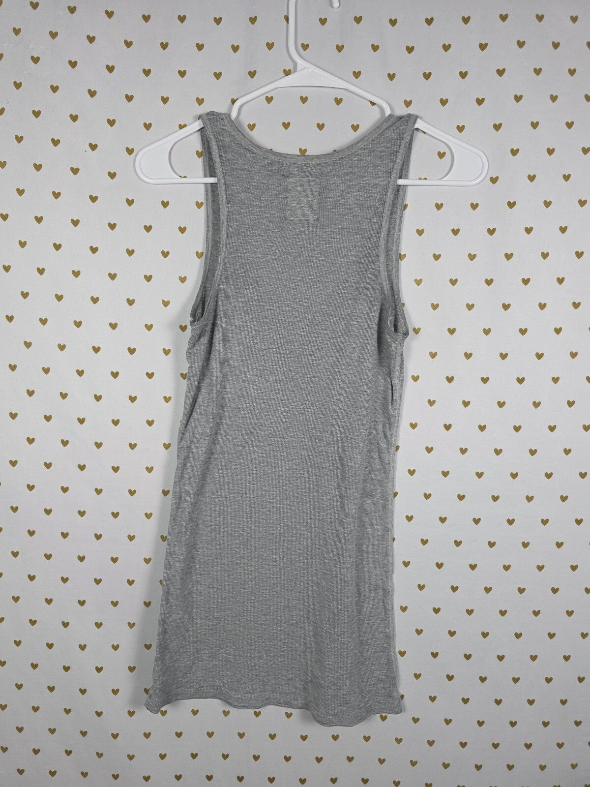 Victorias Secret PINK Vintage Grey Ribbed Tank Top Y2k Small