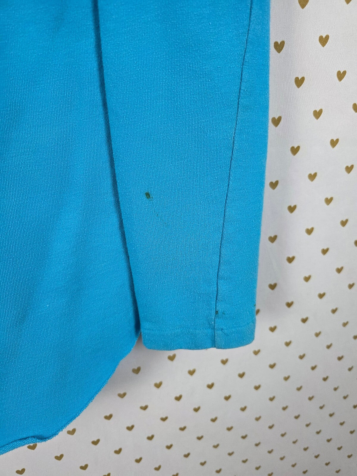 Victorias Secret Pink Vintage Pullover Blue V neck Logo Sweater Medium