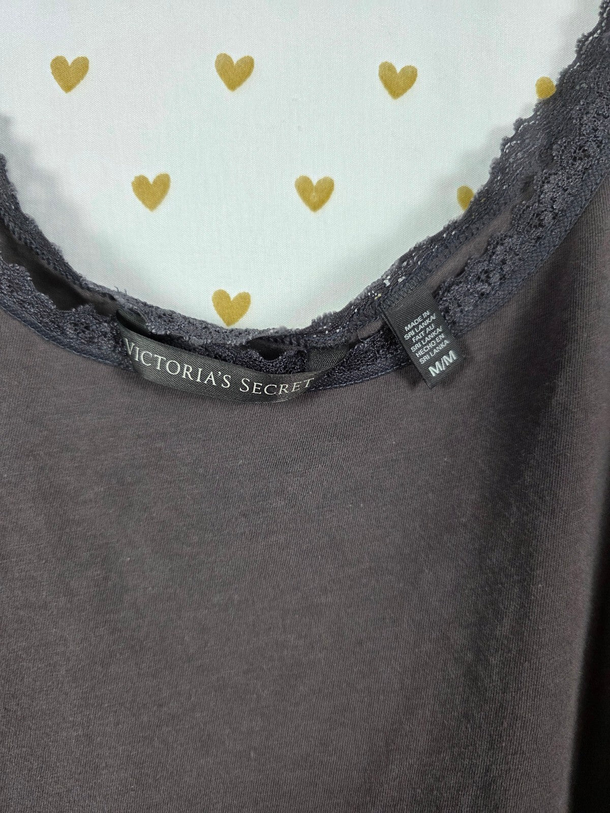 Victorias Secret Grey Lace Lined Cami tank Top Grey MEDIUM