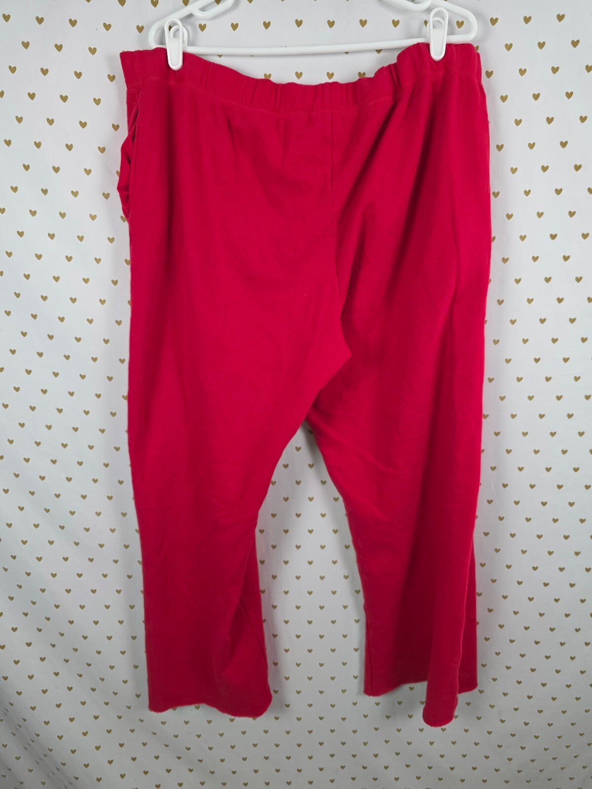 Victorias Secret PINK Red Gold Logo Flare Pocket Sweats 2XL XXL