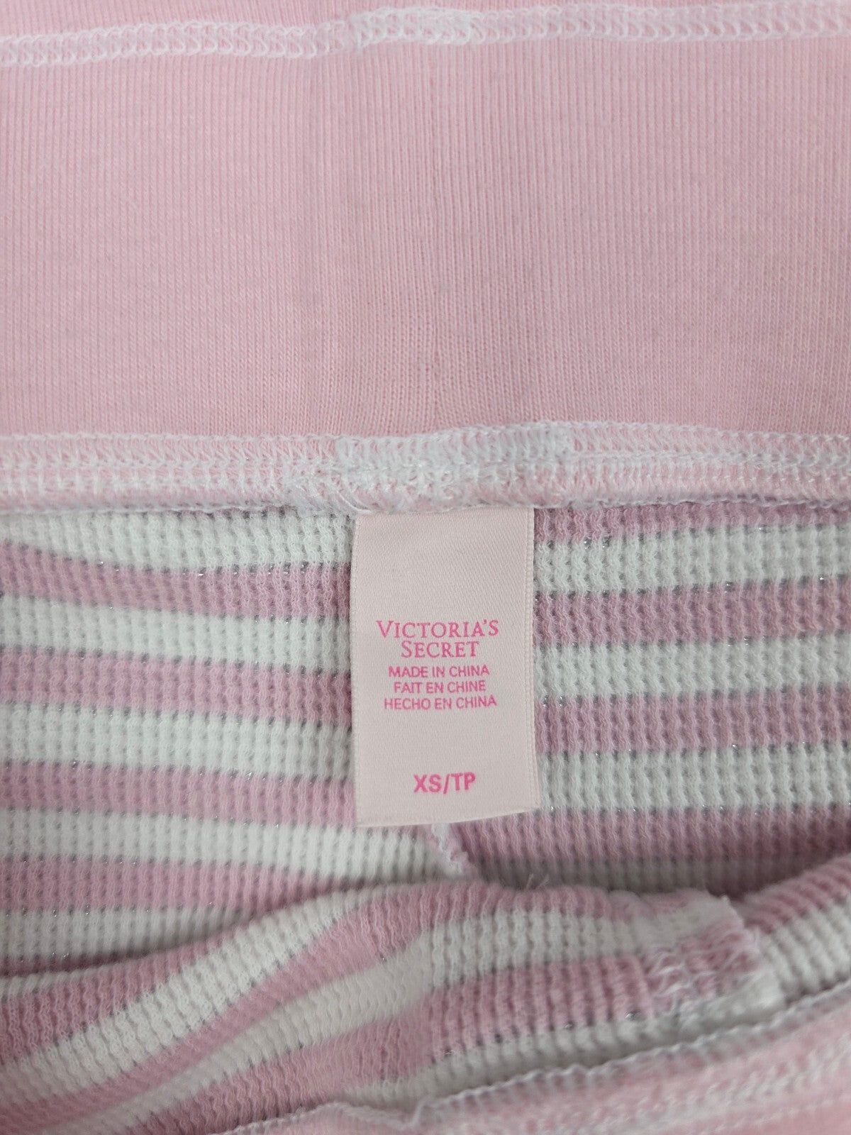 Victorias Secret Pink Striped Thermal XS Sleep Pants Pajama PJ Bottoms