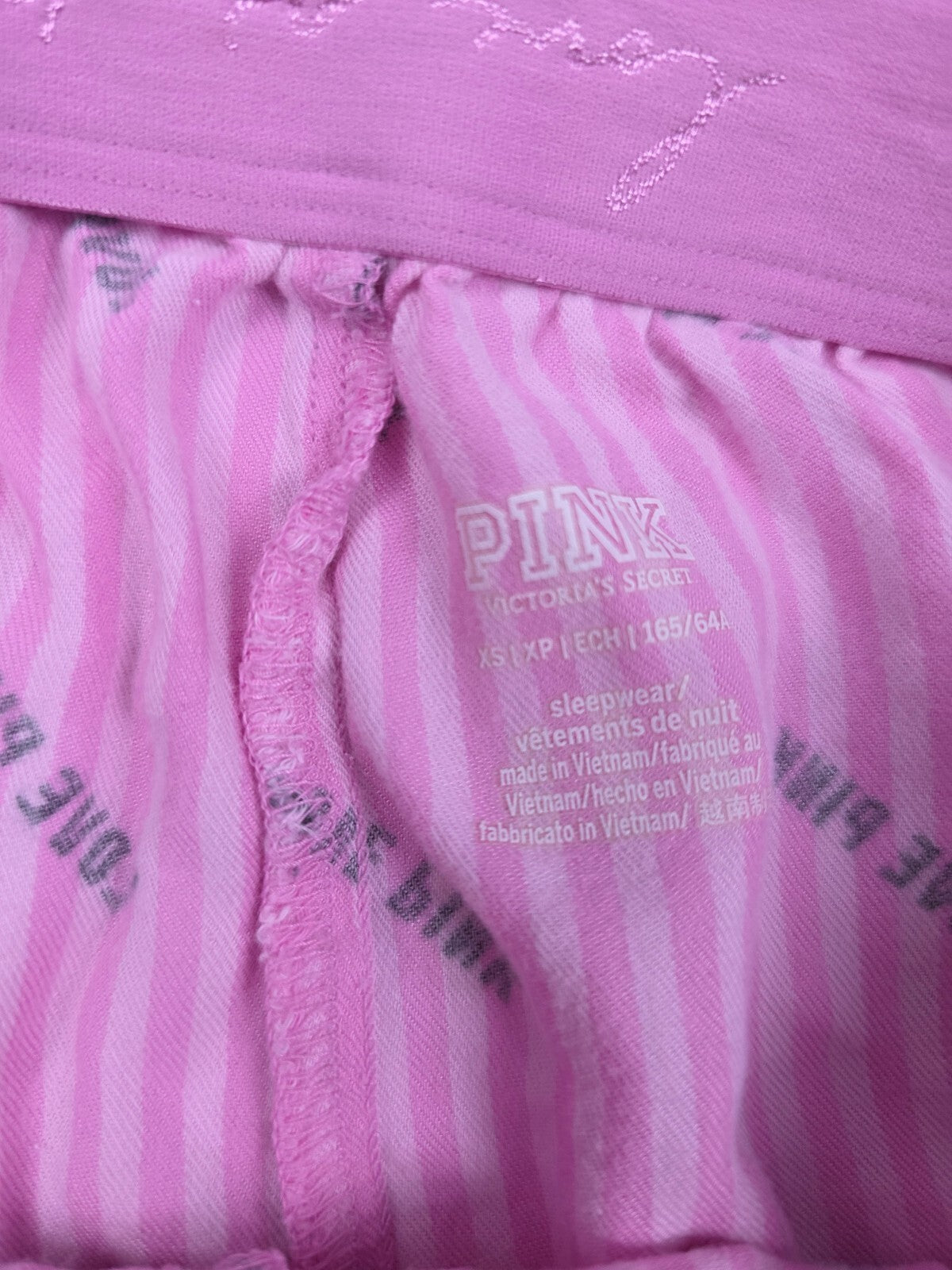 Victorias Secret PINK Striped Logo XS Sleep Shorts Boxers Pajama Bottoms