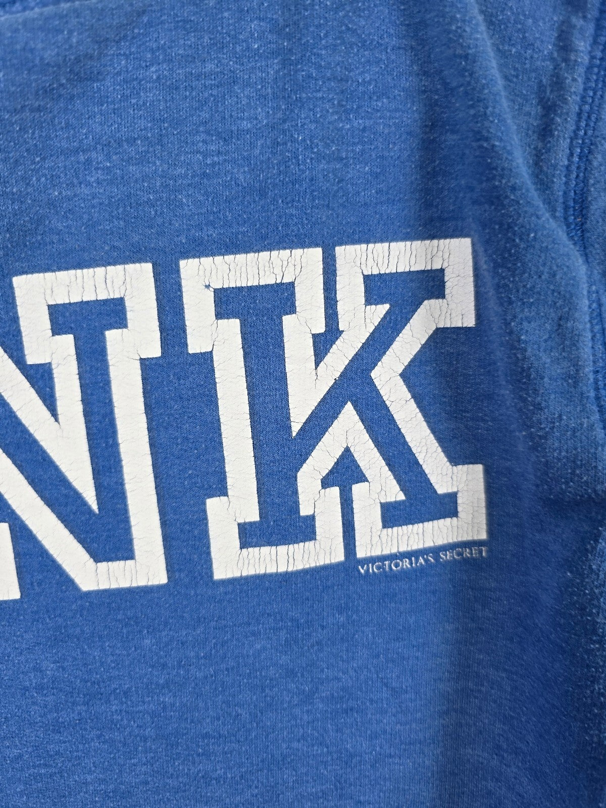 Victorias Secret Pink Vintage y2k PEACE Crew Sweater Logo Blue MEDIUM