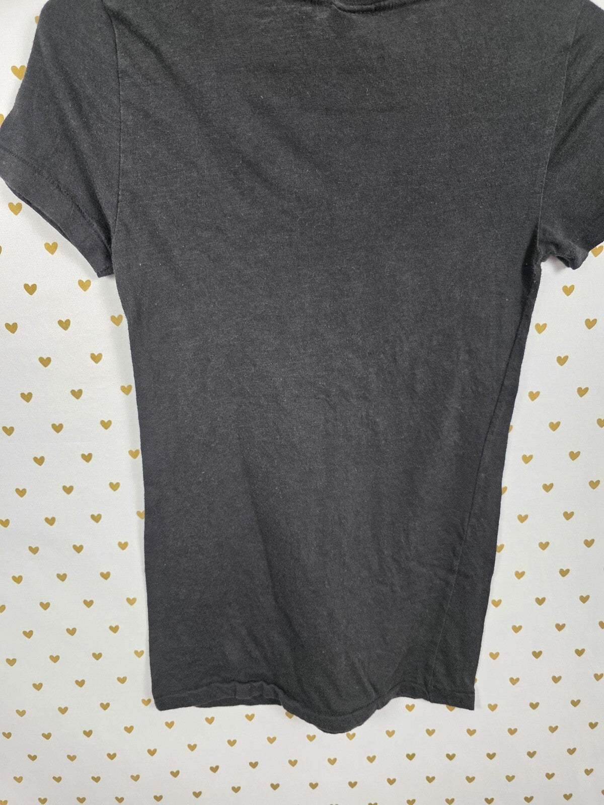 Victorias Secret PINK Black BLING Rainbow Sequined Tee shirt XS