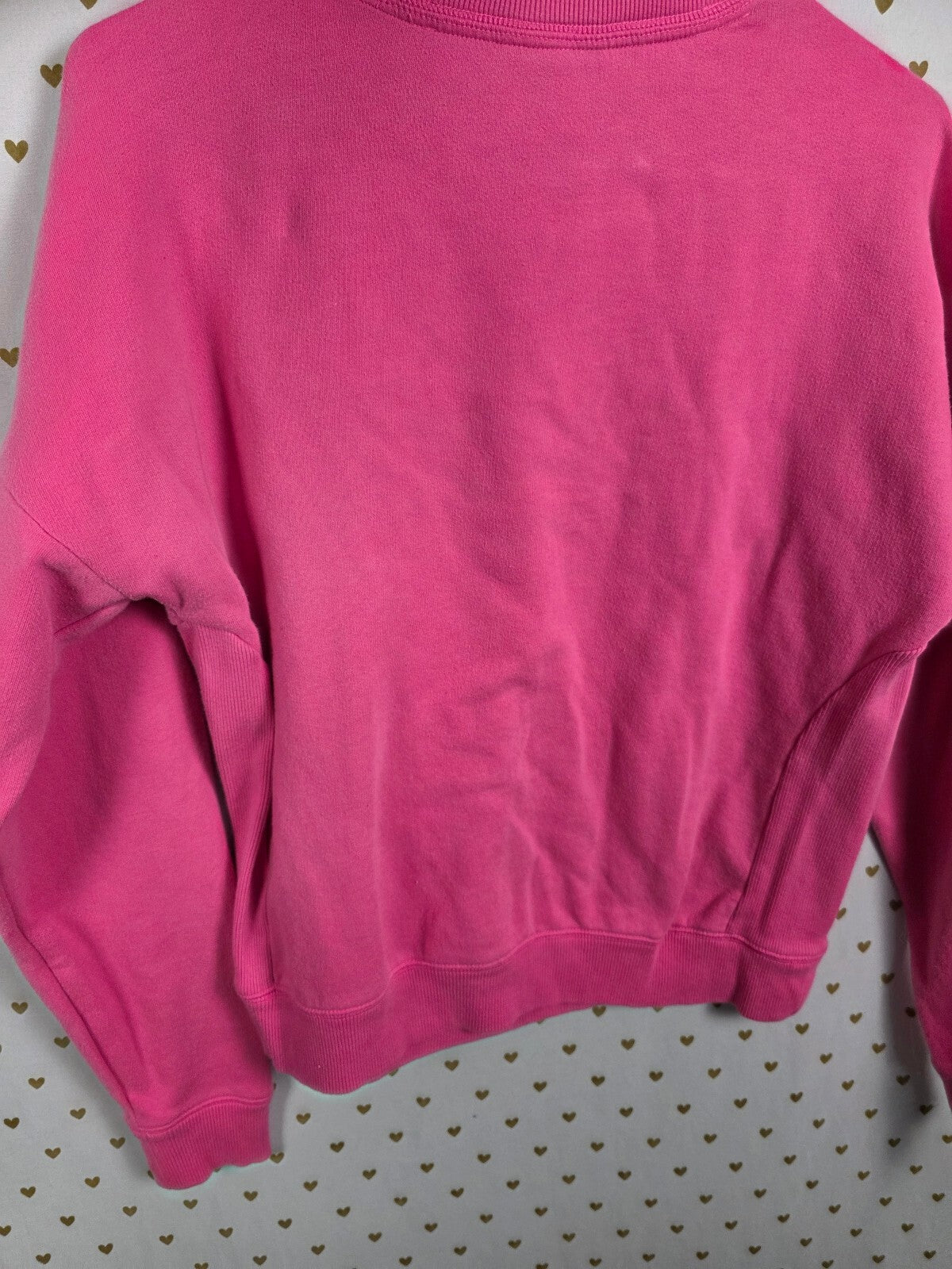 Victorias Secret Pink Love Embroidered Crew Sweater Shirt XS Oversized