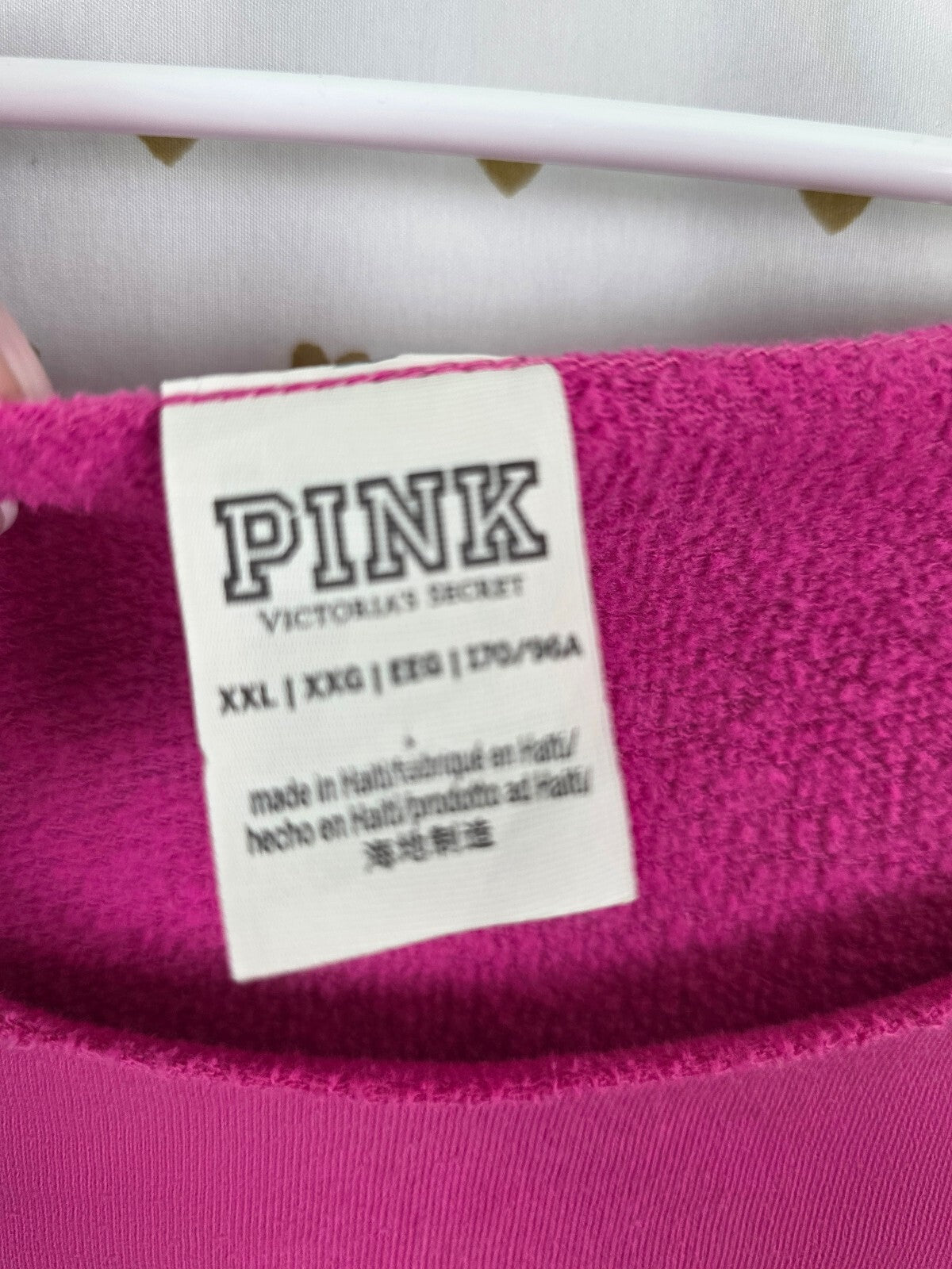 Victorias Secret Pink Slouchy Off Shoulder Logo Sweater 2XL XXL