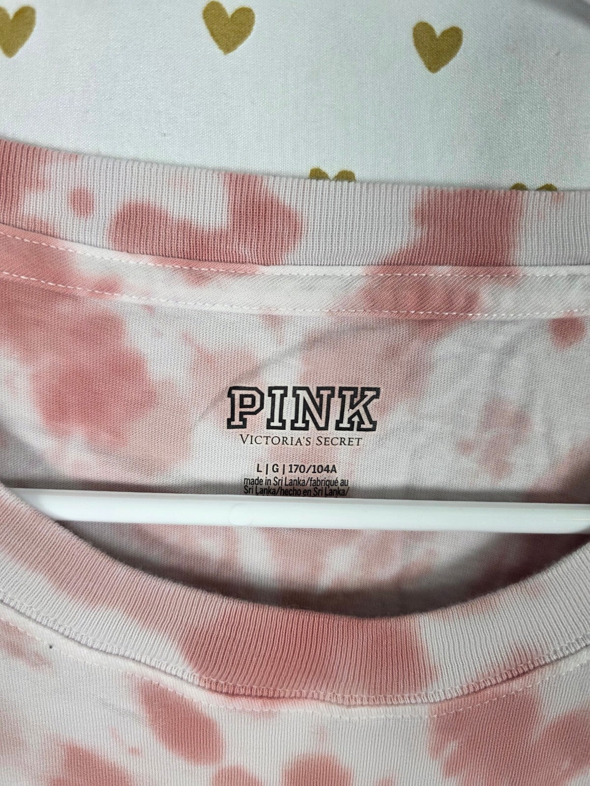 Victorias Secret PINK Cropped Tye Dye Tee shirt LARGE