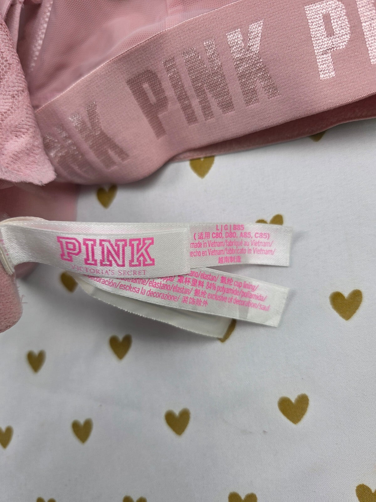 Victorias Secret Pink Racerback Large Stretch Bralette Bra Top Tank