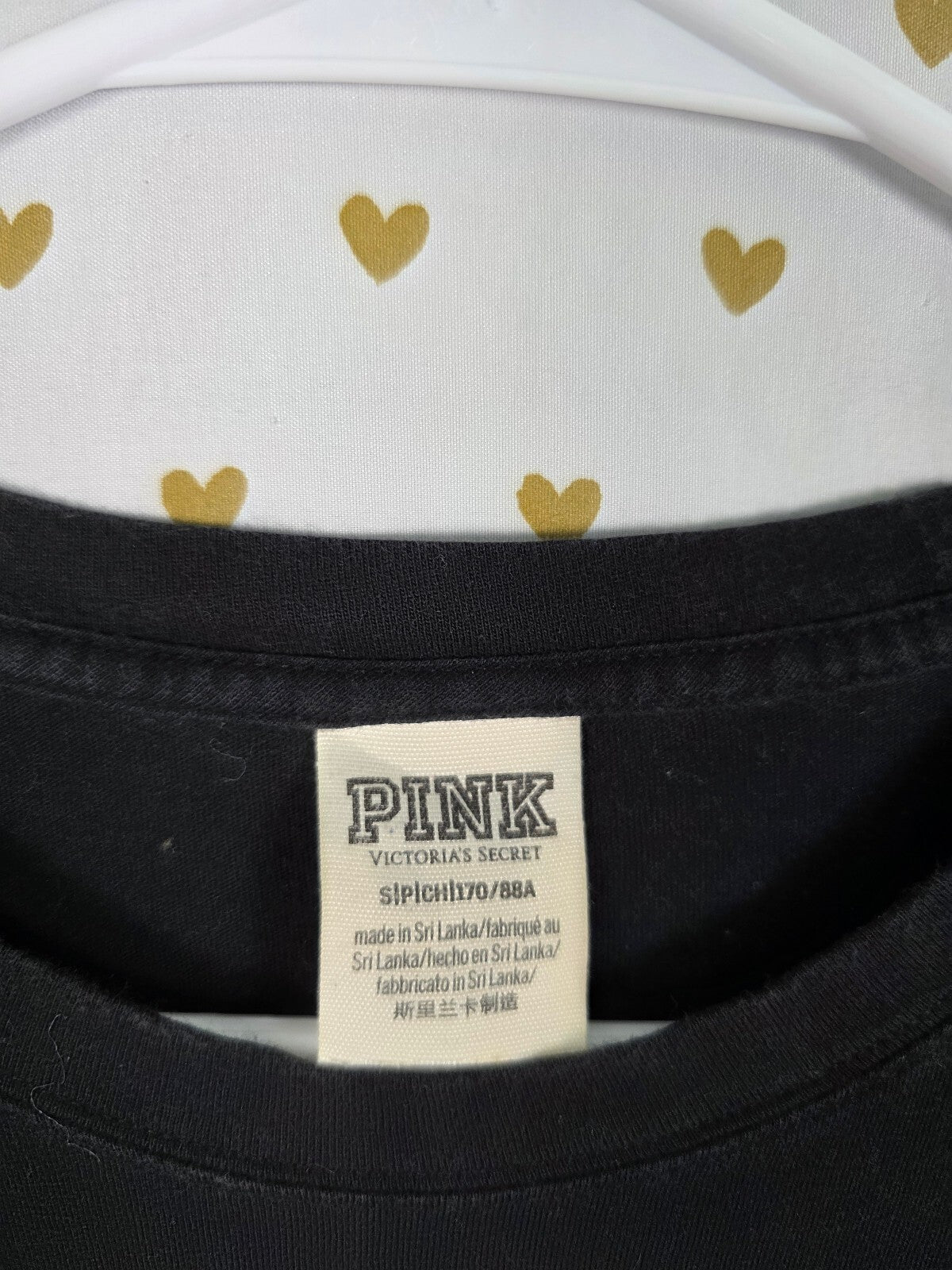 Victorias Secret PINK Gold Bling Long Sleeve Sequin Tee shirt SMALL Oversized