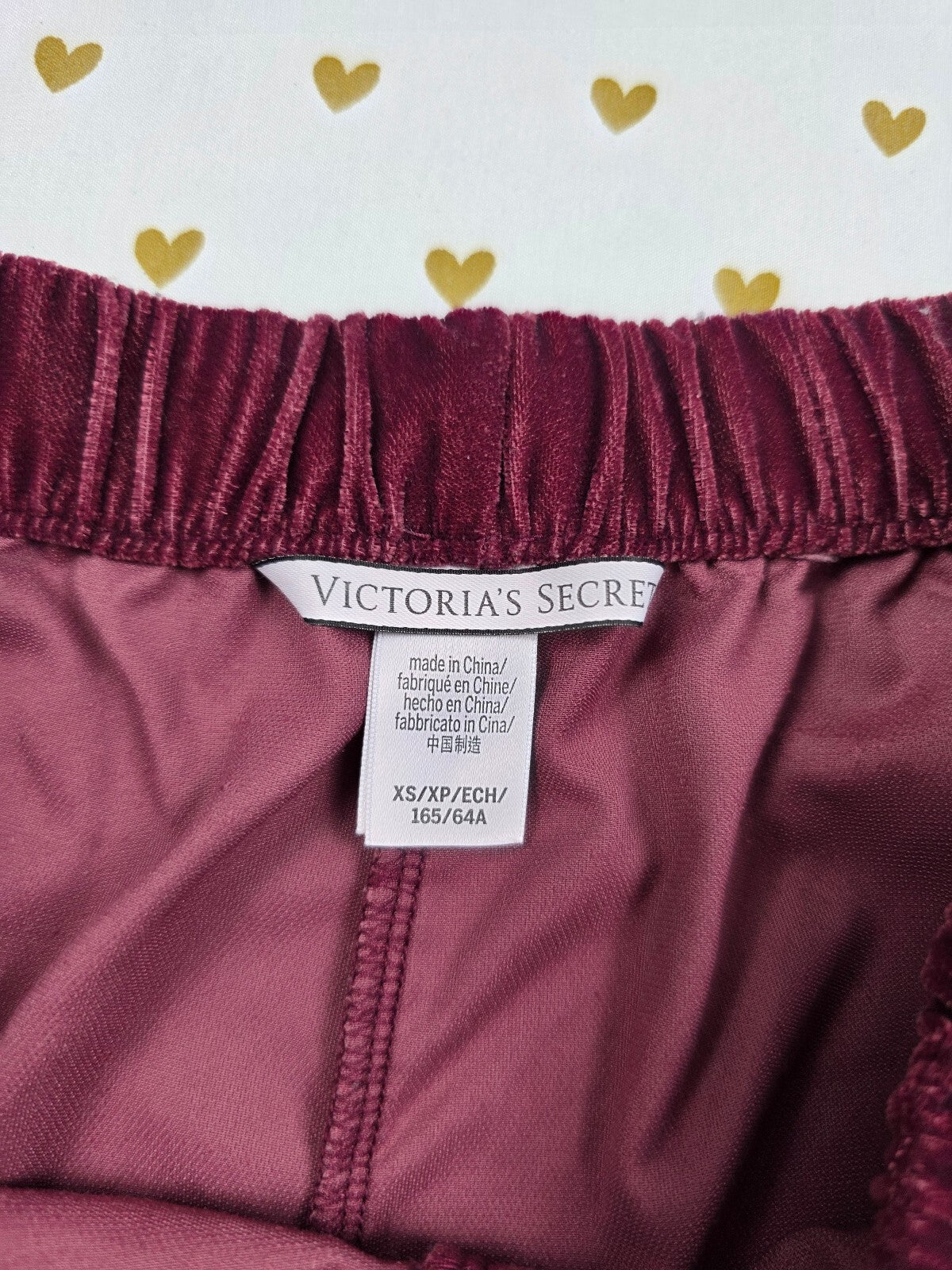 Victorias Secret Maroon Velvet XS Sleep Shorts Boxers Pajama Bottoms