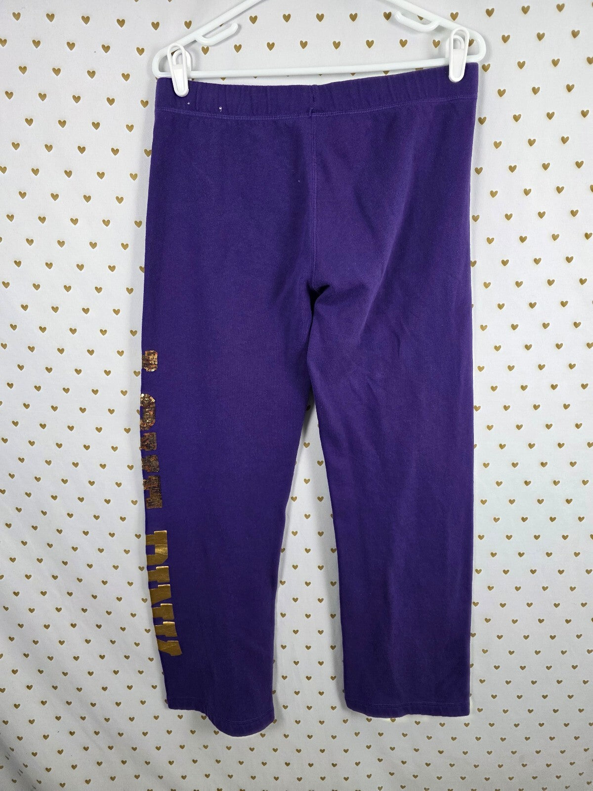 Victoria's Secret PINK Minnesota Vikings Sweatpants S Sequin LOVE NFL Purple