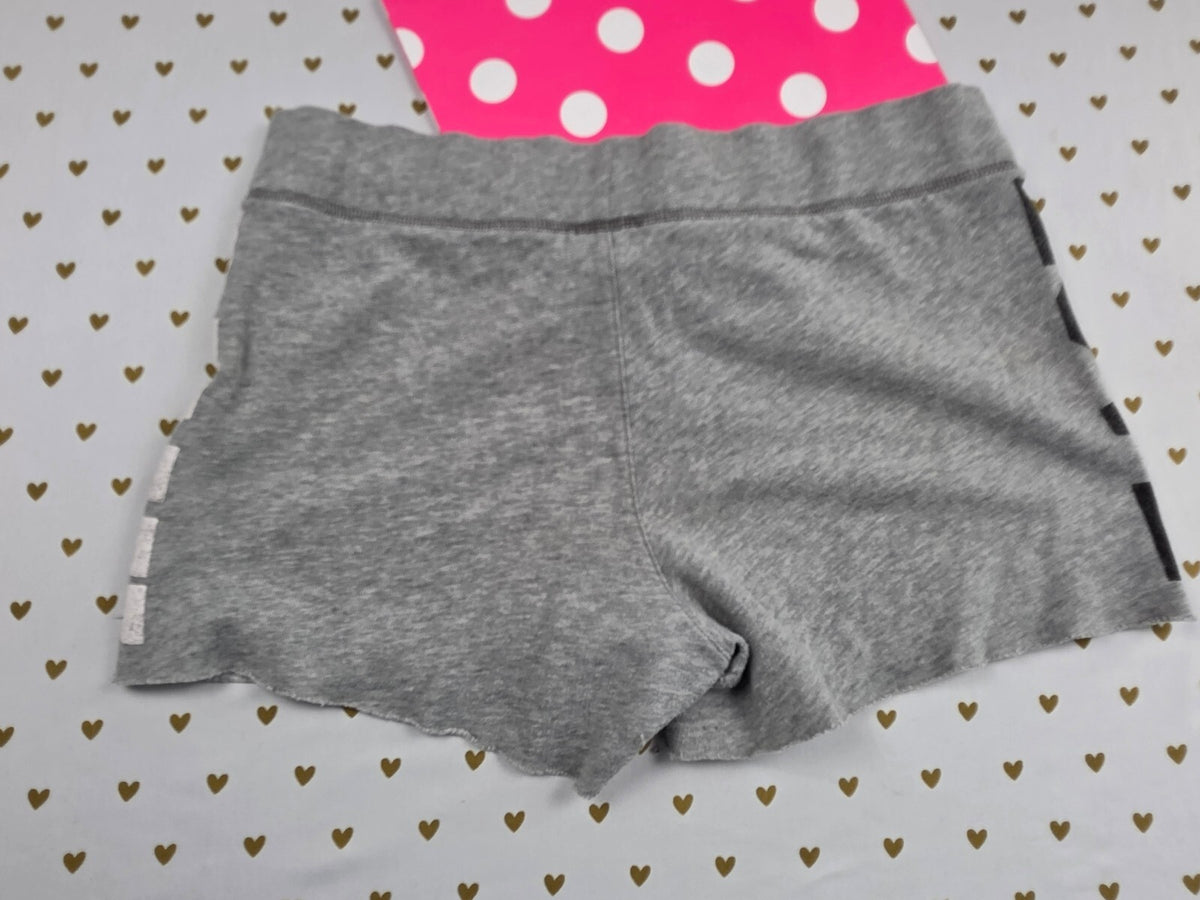 Victorias Secret PINK Grey Sweat Shorts Logo Drawstring Y2k Vintage Medium