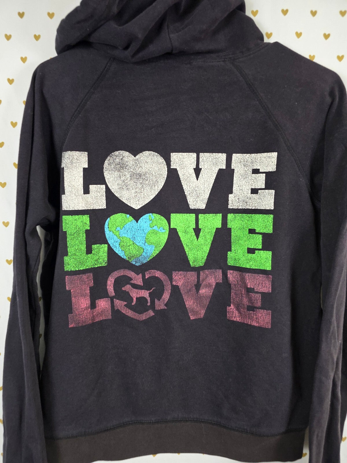 Victorias Secret Pink Vintage Y2k recycle Earth Love Hoodie Jacket Medium