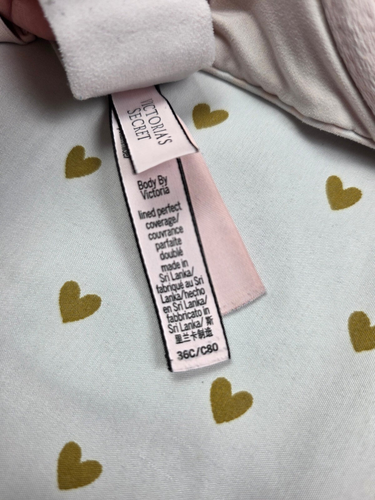 Victorias Secret Striped Lined Perfect Coverage Bra 36C