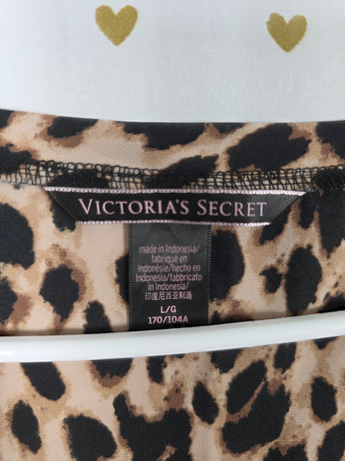 Victorias Secret PINK Satin Silky Cheetah Leopard Blouse Pocket Shirt LARGE