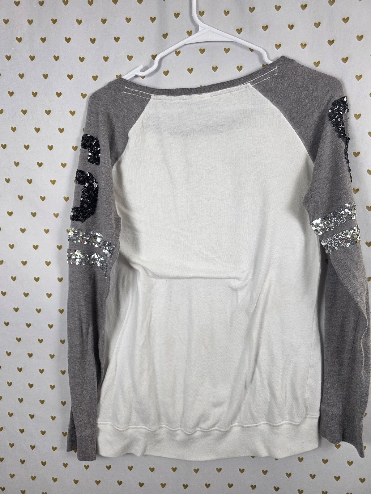 Victorias Secret PINK Bling Cheetah Sequined Long Sleeve Tee shirt Small