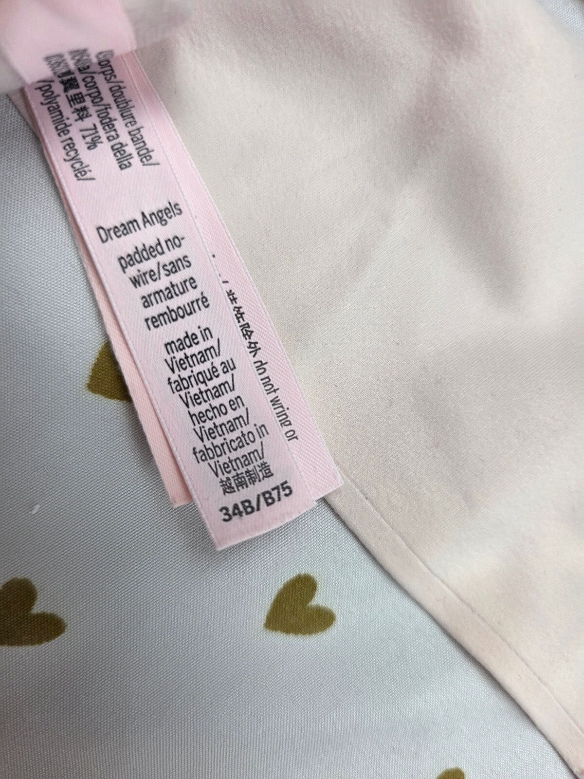 Victorias Secret Blush Pink 34D Padded No Wire Wireless Bra