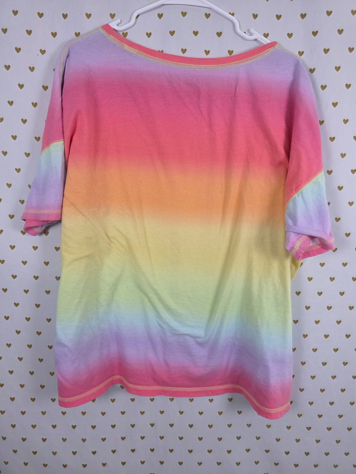 Victorias Secret PINK Rainbow Oversized Logo Tee shirt XL