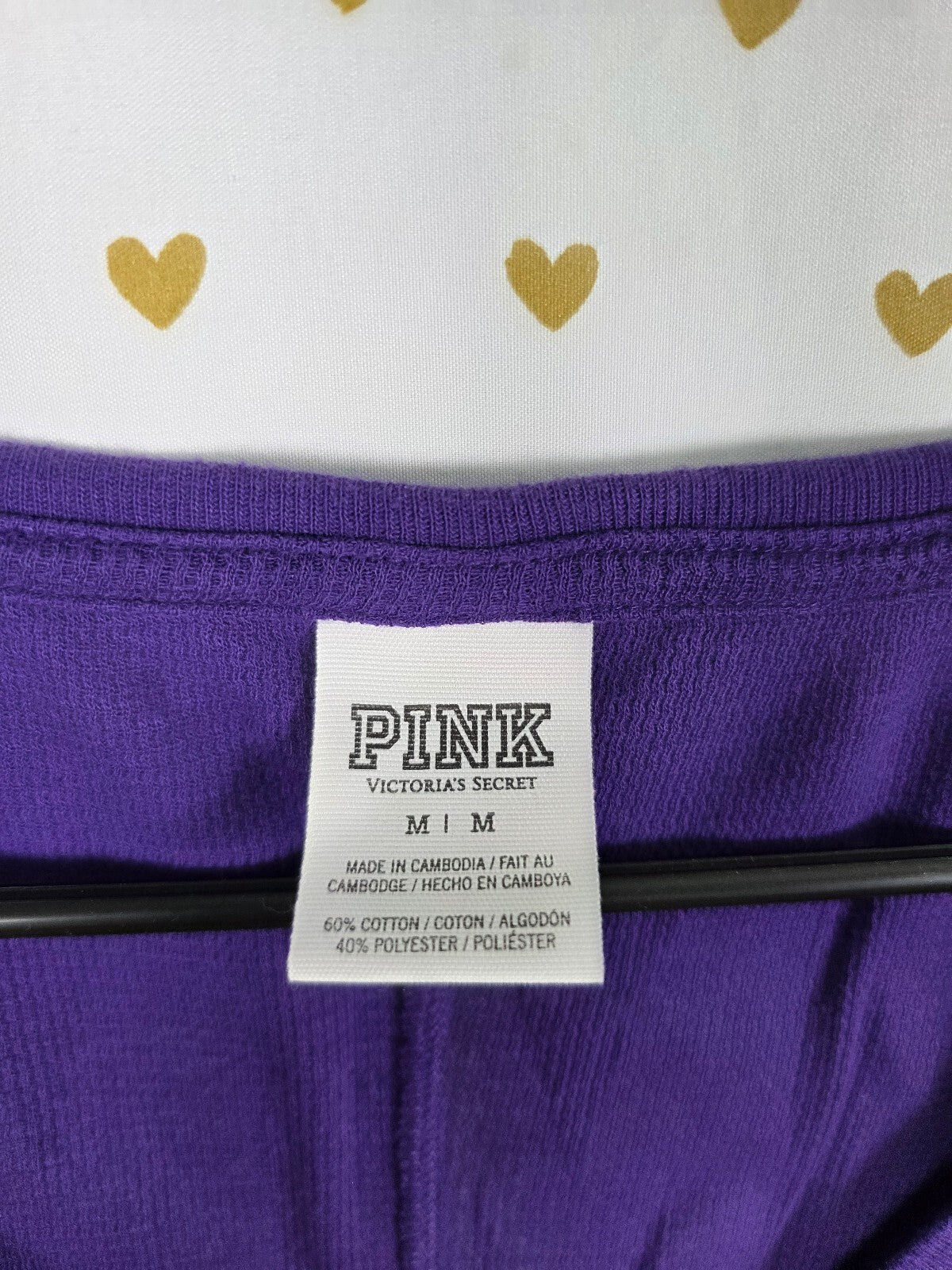 PINK Victoria's Secret Purple Thermal Union Suit Gimme Sugar Kiss Me Medium