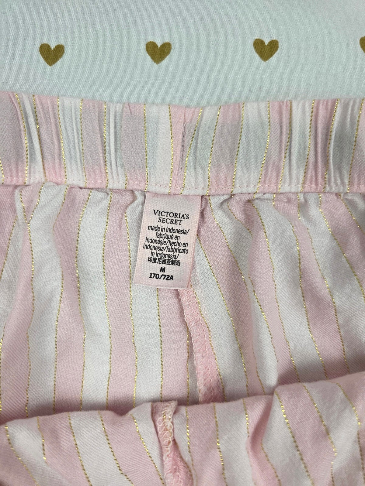 Victorias Secret PINK Striped Medium Sleep Shorts Boxers Pajama Bottoms