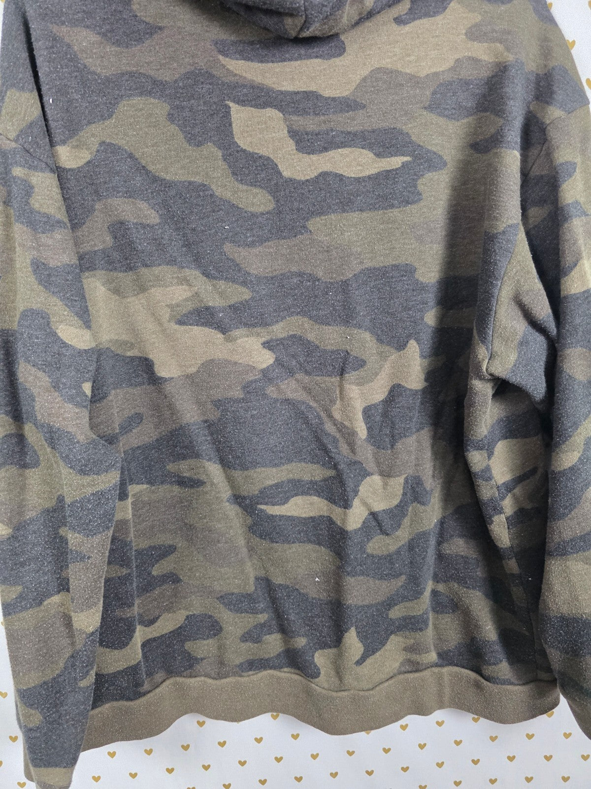 Victorias Secret Pink Camo Camouflage Green Logo Pullover Hoodie Sweater XL