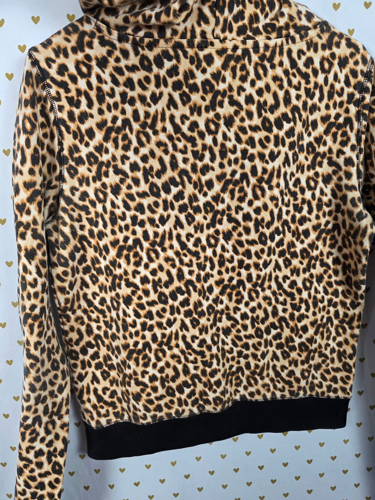 PINK Victoria's Secret Leopard Print Hoodie Pullover Cowl Neck Pocket Size M