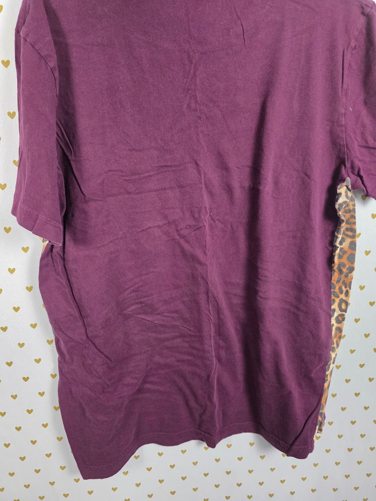 Victorias Secret PINK Leopard Cheetah Logo Tee shirt LARGE