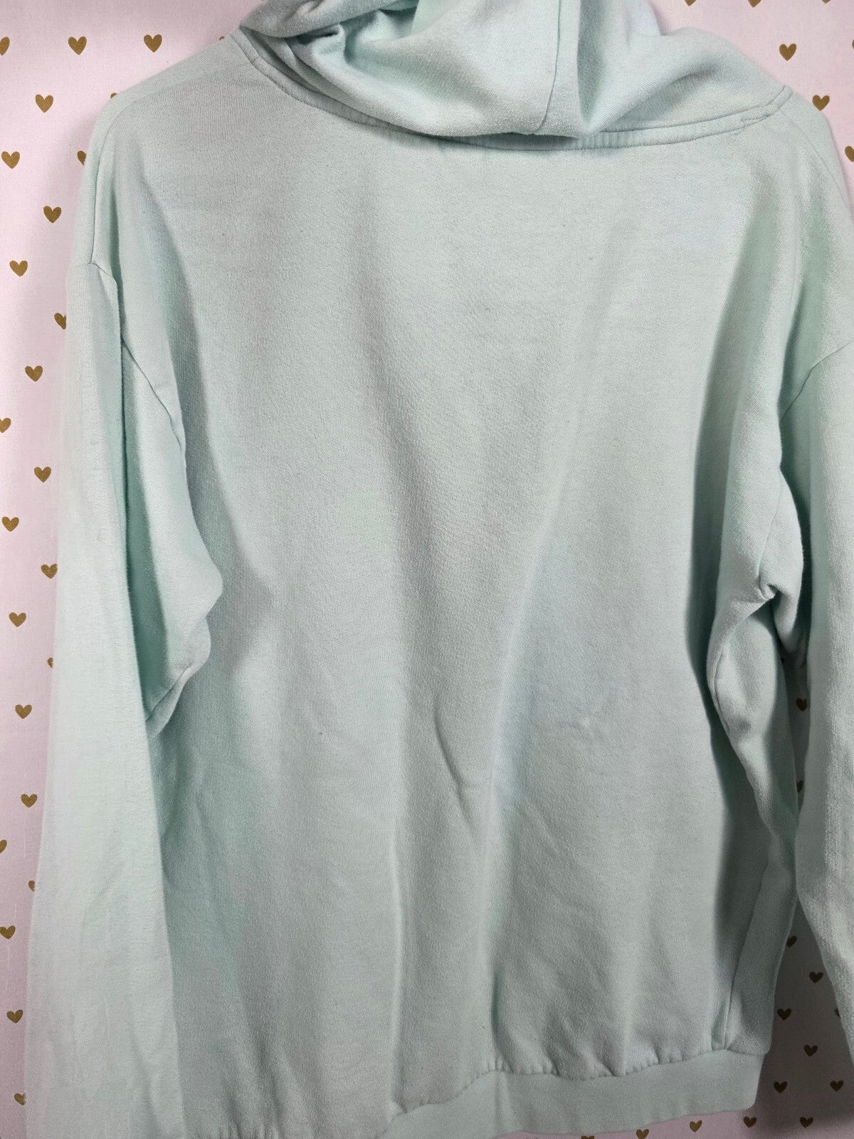 Victorias Secret Pink Leopard Cheetah Pullover Hooded sweater shirt Mint SMALL