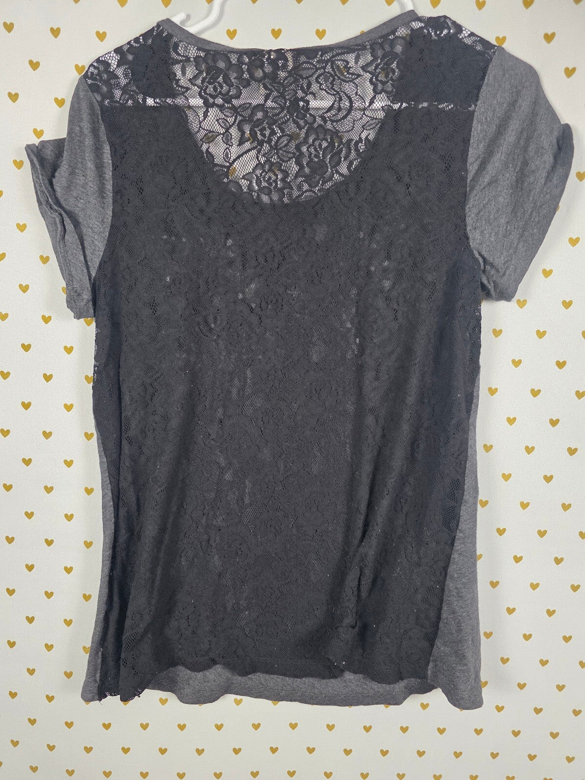 Victorias Secret PINK Vintage Studded Bling Lace Back Tee Shirt Y2k Medium