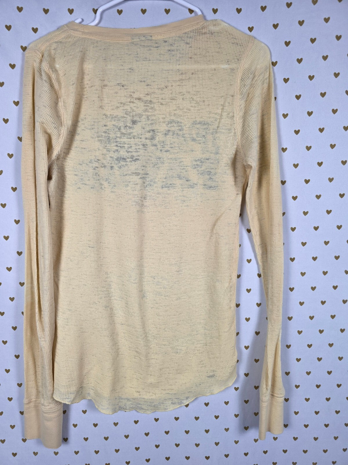 Victoria's Secret PINK Party Favor Thermal Shirt L Rhinestone BLING Yellow