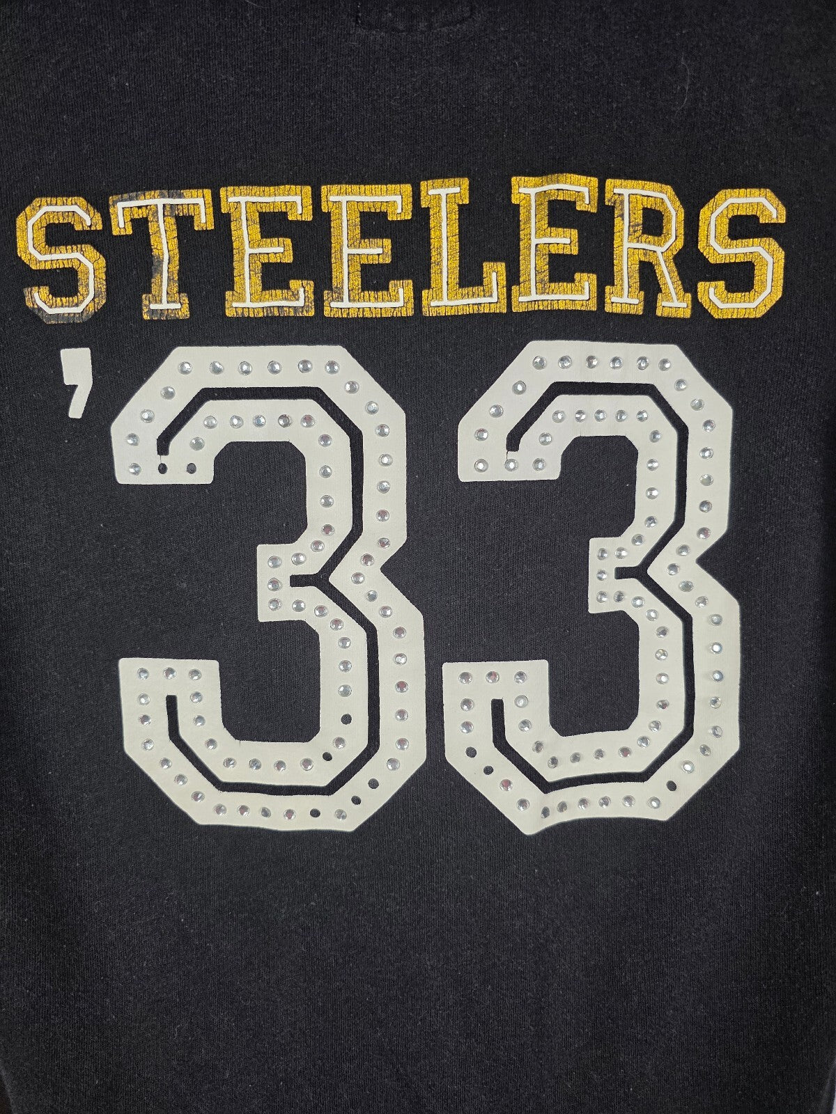 Victoria's Secret PINK Steelers 33 BLING Rhinestone Zip Hoodie Small NFL
