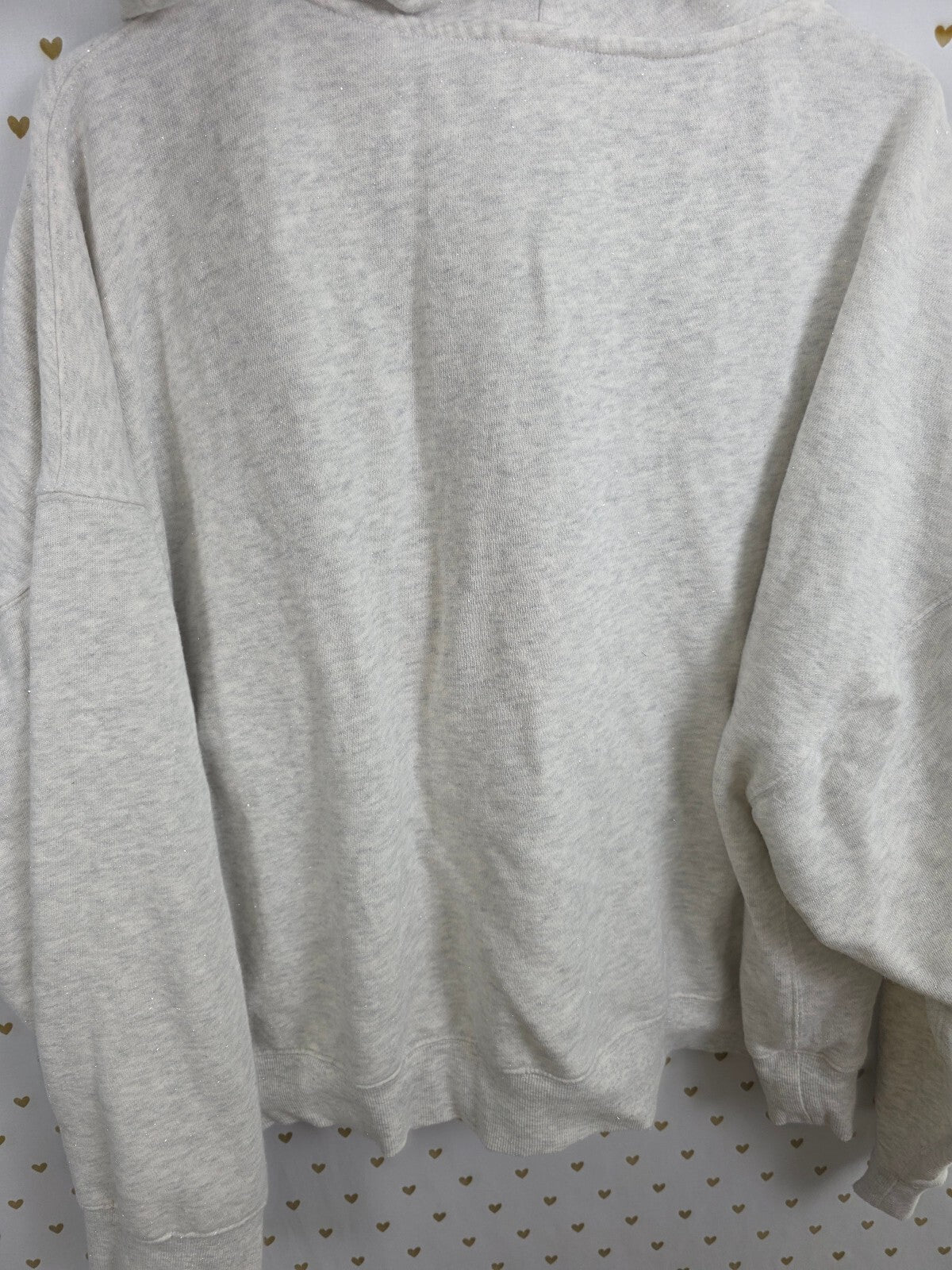 Victorias Secret Pink Glitter Thread Full Zip Hoodie Jacket 2XL XXL Grey