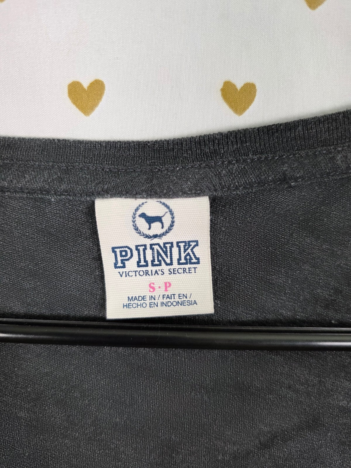 Victorias Secret PINK Bling Striped Sequined Tee shirt Grey Vintage y2k Small