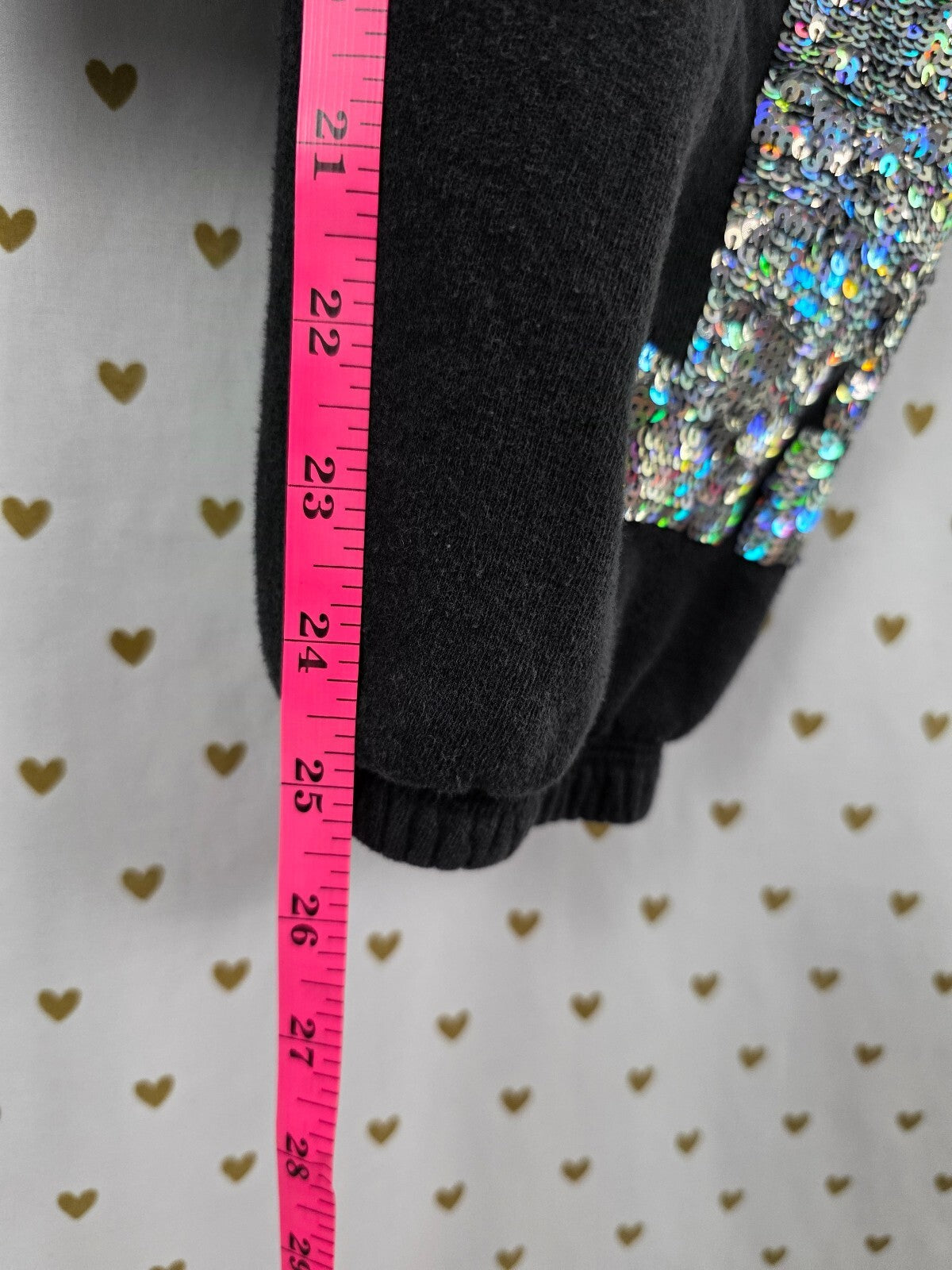 Victoria's Secret PINK Mega Bling Sweatpants M Sequin 1986 Black Joggers HTF