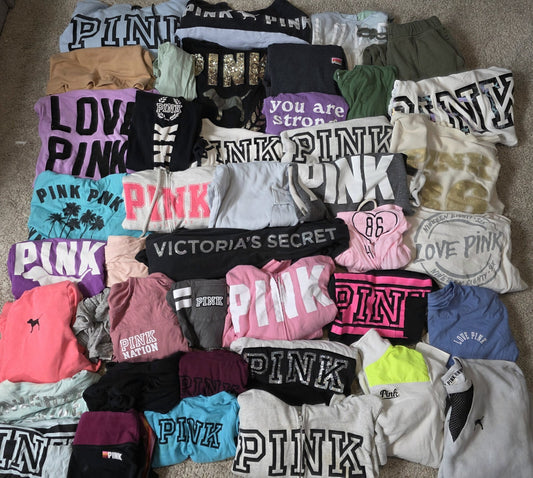 Lot of 42 Pcs Victoria's Secret and PINK Shirts Hoodie Leggings (stains/wear) [COPY]