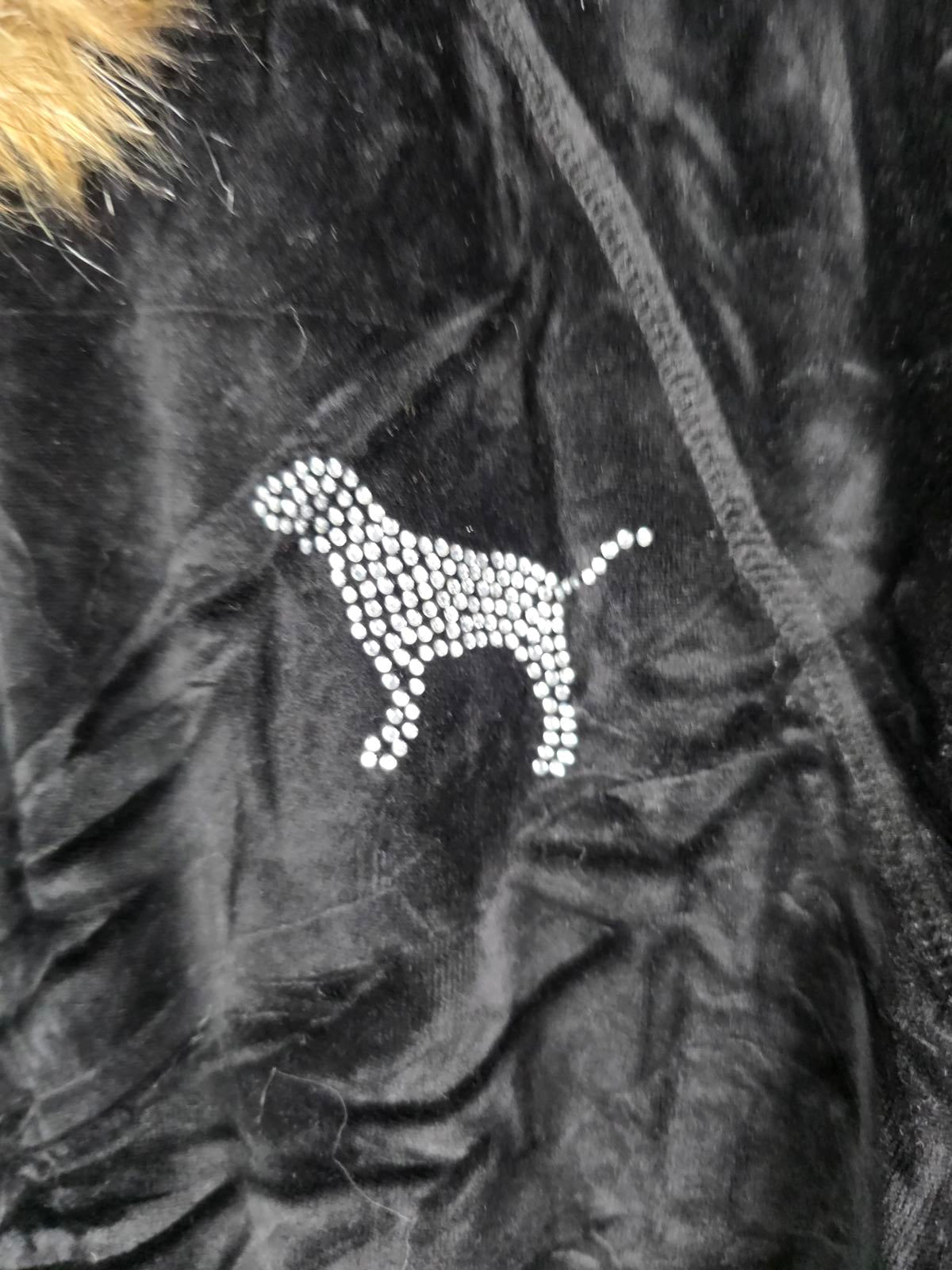 Victorias Secret Pink I LOVE TEXAS TECH Velour Parka Bling Jacket VTG y2k GRAIL